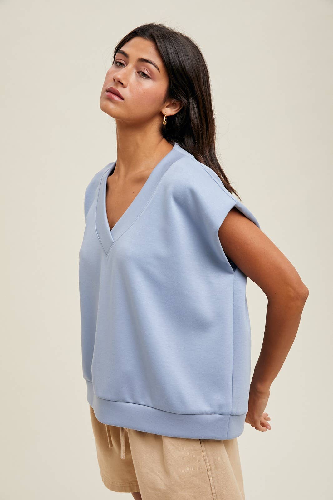 SLEEVELESS SCUBA CROP PULLOVER