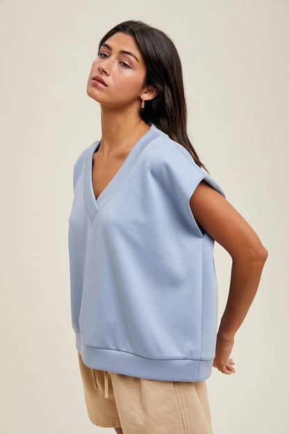 SLEEVELESS SCUBA CROP PULLOVER