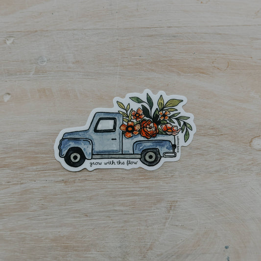 Flower Truck Vinyl Sticker