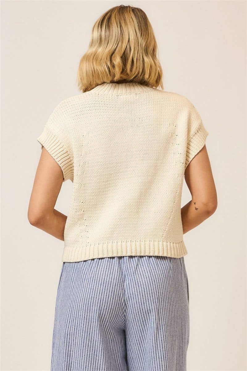 Strawberry Knit Short Sleeve Sweater