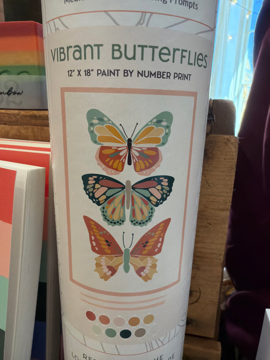 Vibrant Butterflies Meditative Art Paint by Number Kit
