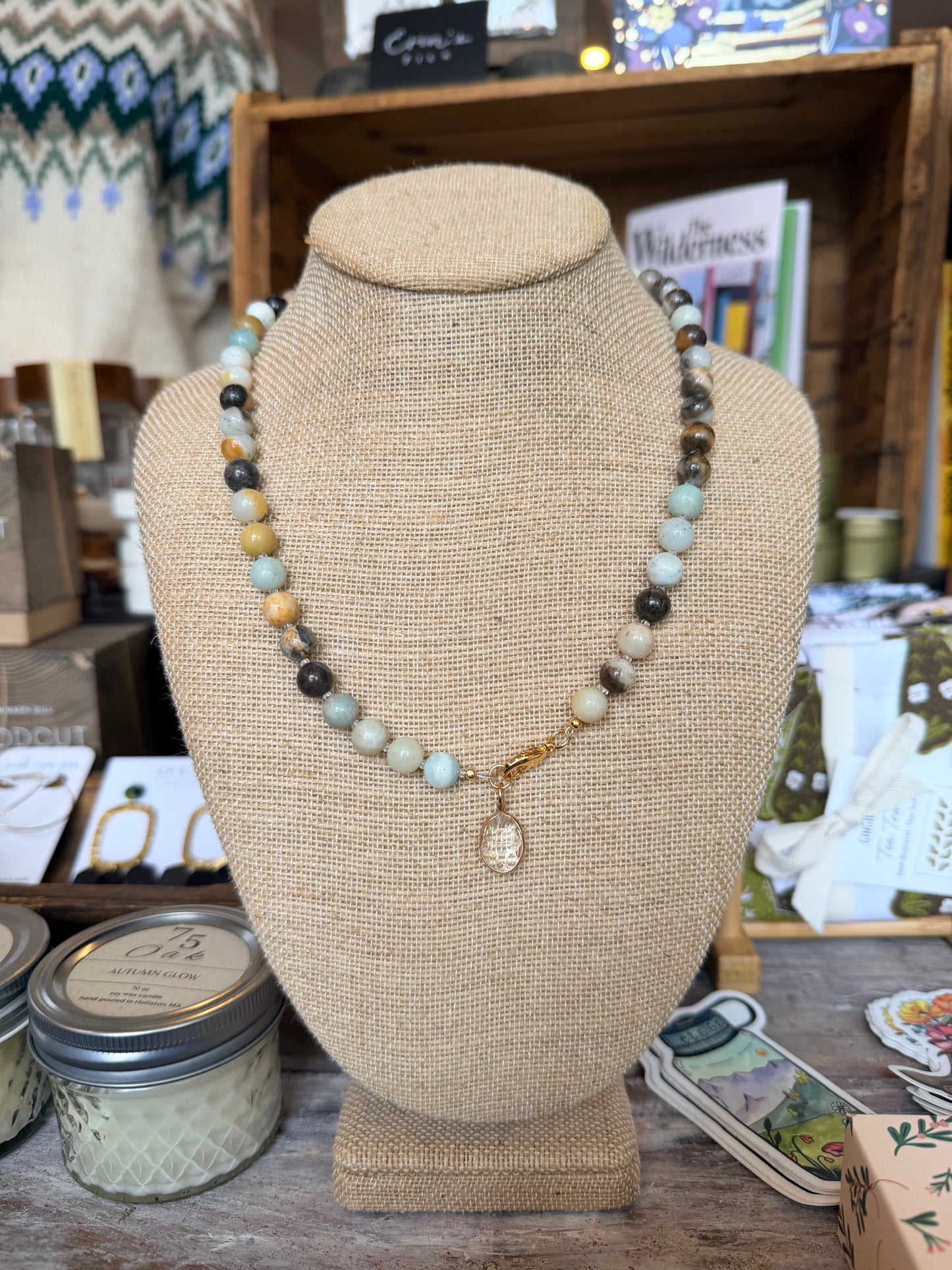 Amazonite "Candy Necklace" with 18k Gold Findings and Seed Beads