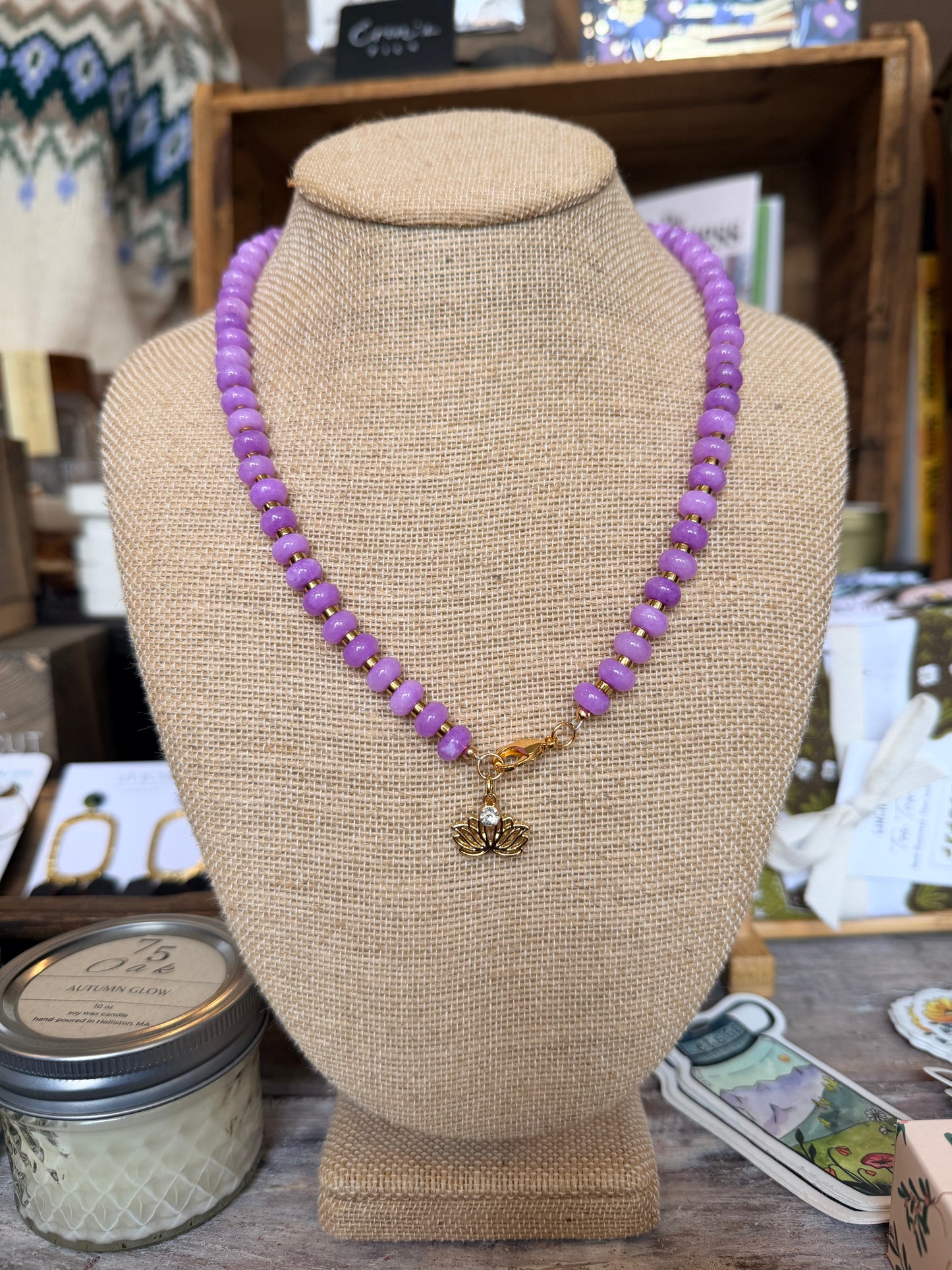 Lavender Quartz "Candy Necklace" with 18k Gold Findings and Hematite Beads