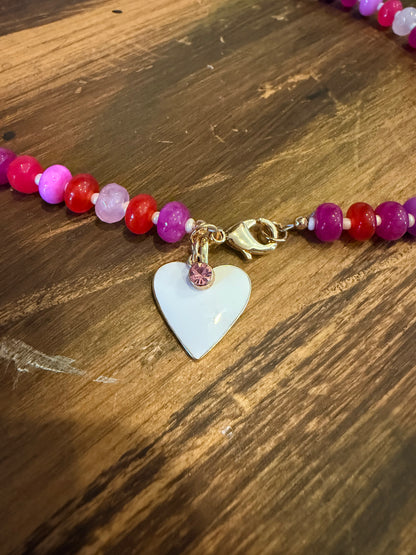 Multicolored Pink Quartz "Candy Necklace" with 18k Gold Findings and Seed Beads