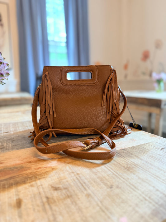 Genuine Leather Convertible Fringe Handbag