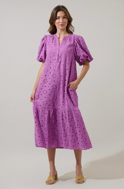 Orchid Villa Nova Eyelet Midi Dress