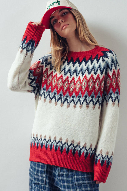 Fair Isle Wool Blend Sweater