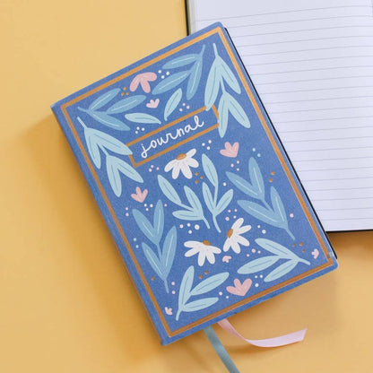 Blue Floral 5x7 Lined Softcover Book Journal