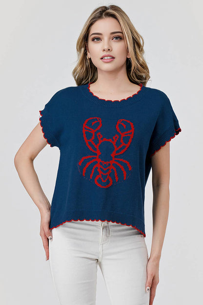 Lobster Sweater Scallop Edge 