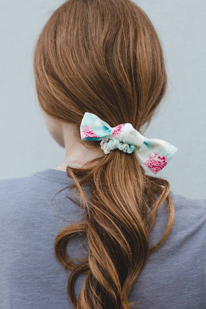 Floral Linen Bow Scrunchie