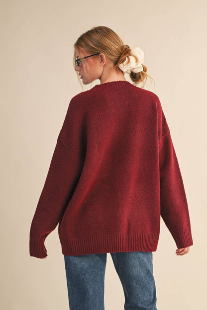 Teddy Bear Burgundy Pullover Sweater