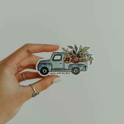 Flower Truck Vinyl Sticker