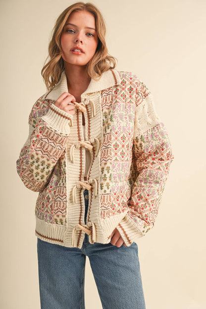 Mixed Media Floral Patchwork Jacket