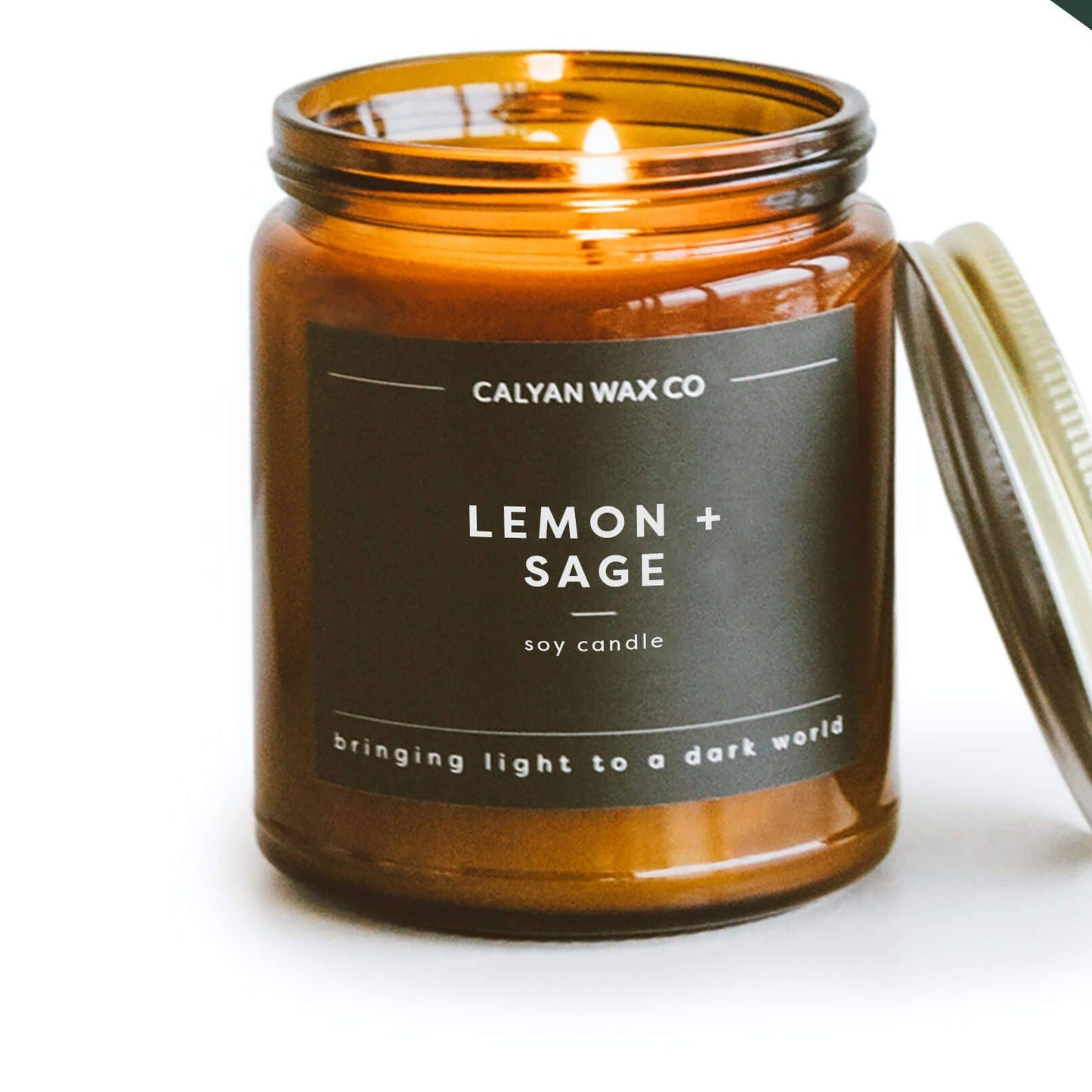 Lemon + Sage - Amber Jar Soy Candle