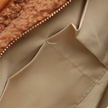 Solid Color Sherpa Shoulder Tote Bag
