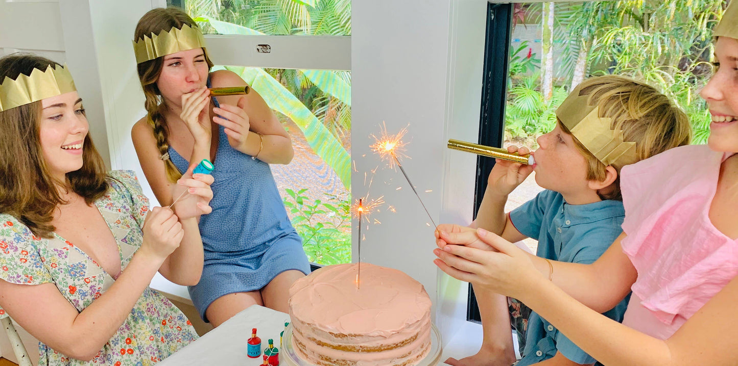 Gold Tissue Paper Crowns - Set of 8