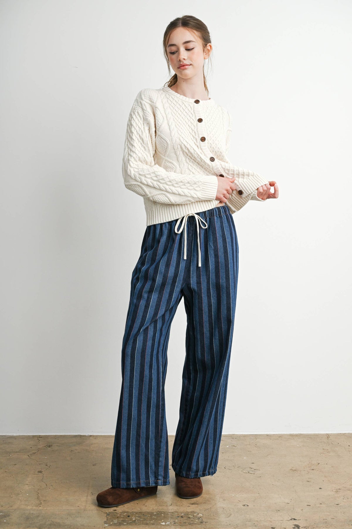 Ivory Cable Knit Cardigan