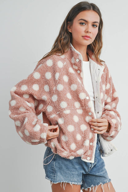 Fall Polka Dot Button Down Jacket