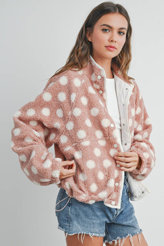 Fall Polka Dot Button Down Jacket