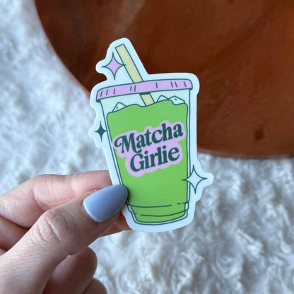 Iced Matcha Latte Girlie Sticker