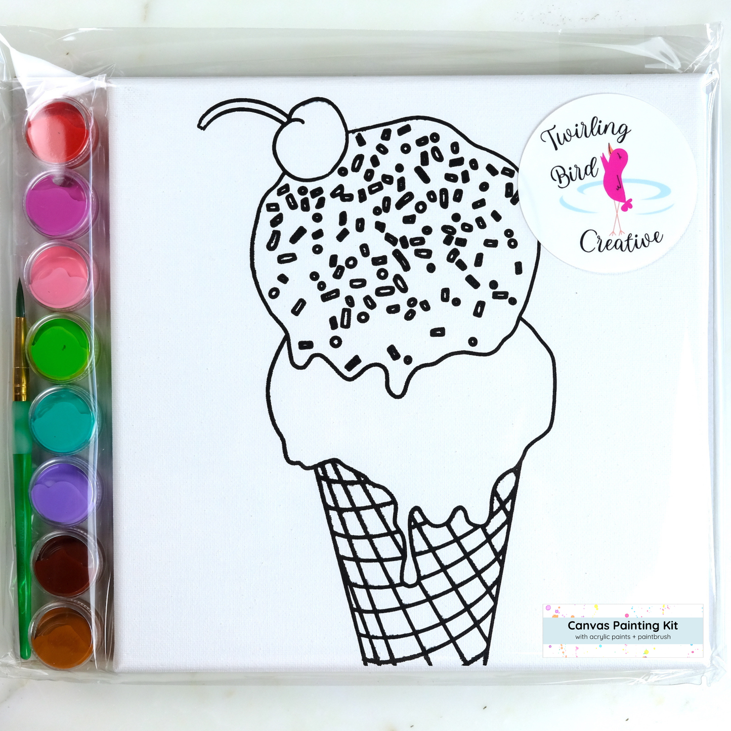 Canvas Painting Kit - Ice Cream Cone