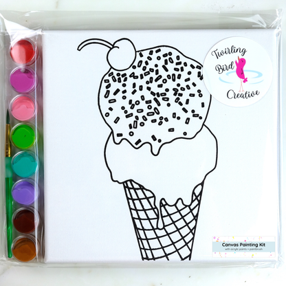 Canvas Painting Kit - Ice Cream Cone