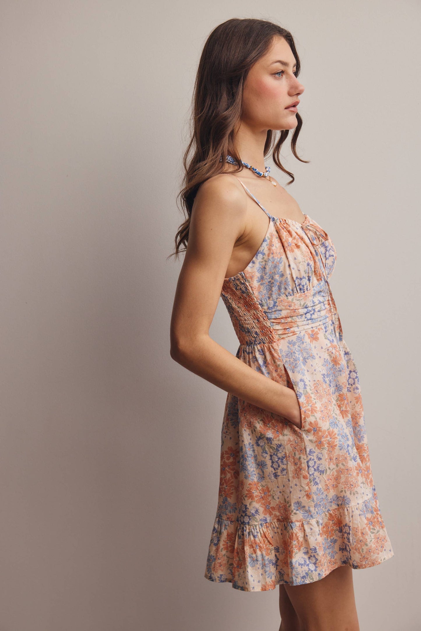 Floral Ruffle Mini Dress