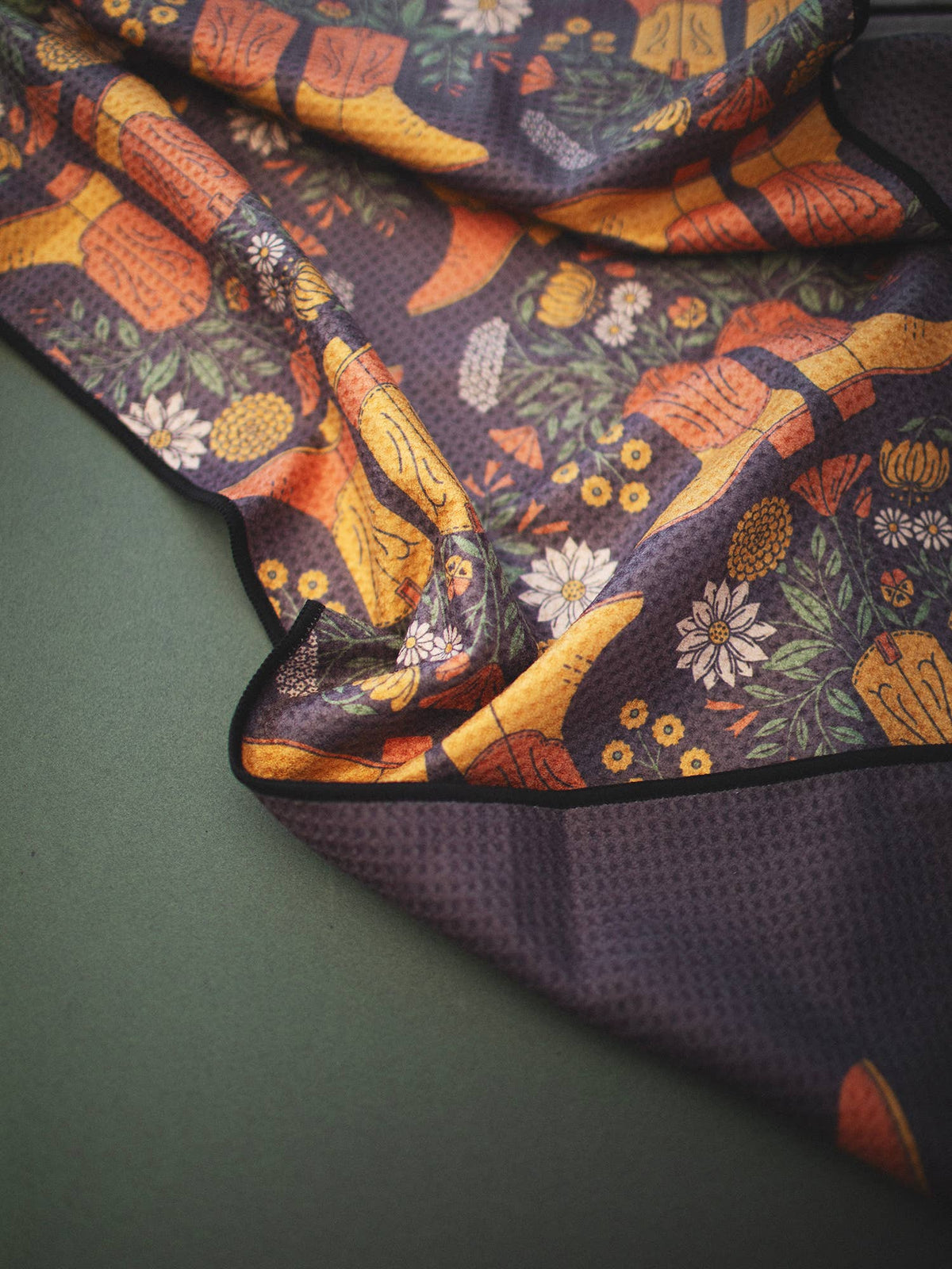 Western Bloom Boots & Flowers Quick Dry Kitchen Tea Towel