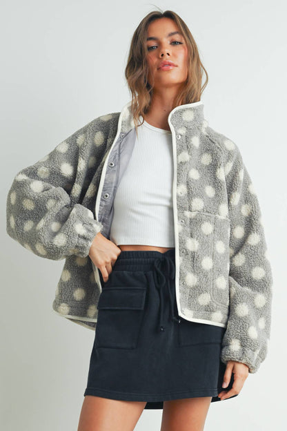Fall Polka Dot Button Down Jacket
