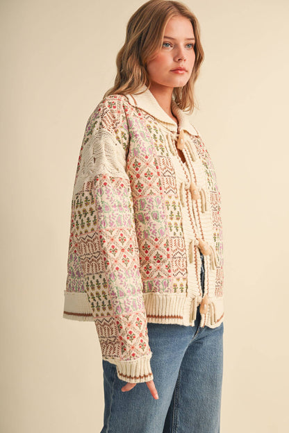 Mixed Media Floral Patchwork Jacket