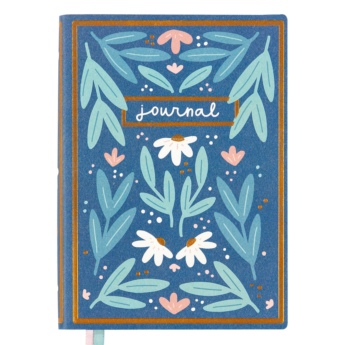 Blue Floral 5x7 Lined Softcover Book Journal