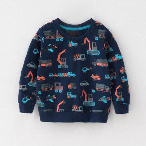 Children's Cartoon Sweatshirt Soft Cotton Long Sleeve Top