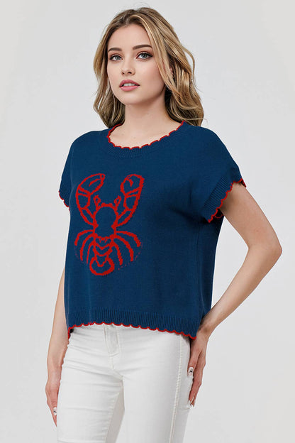 Lobster Sweater Scallop Edge 