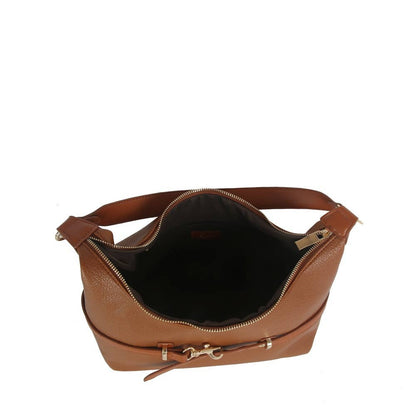 Vegan Leather Horsebit Strap Hobo Shoulder Bag