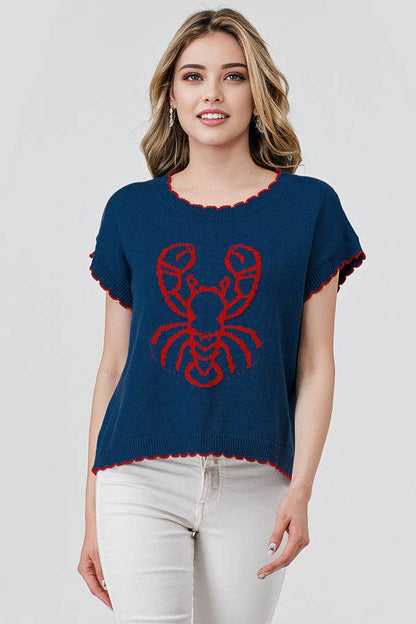 Lobster Sweater Scallop Edge 