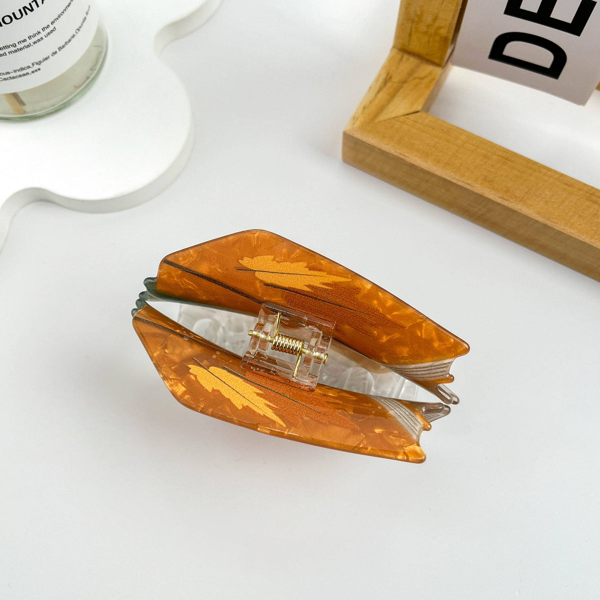 Book Print Acrylic Hair Claw Clip