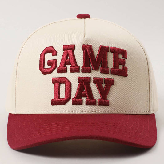 Burgundy GAME DAY Embroidered Two-Tone Trucker Hat