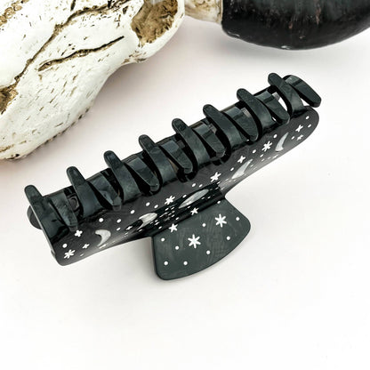 Night Sky Acetate Hair Claw Clip – Starry Galaxy Design
