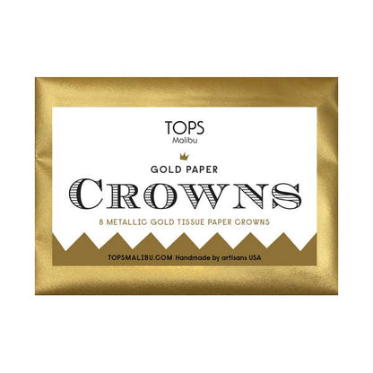 Gold Tissue Paper Crowns - Set of 8