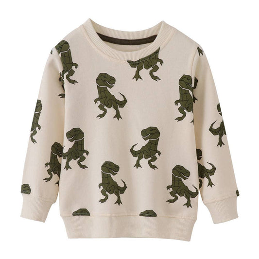 Cartoon Print Cotton Long Sleeve Sweatshirt for Boys