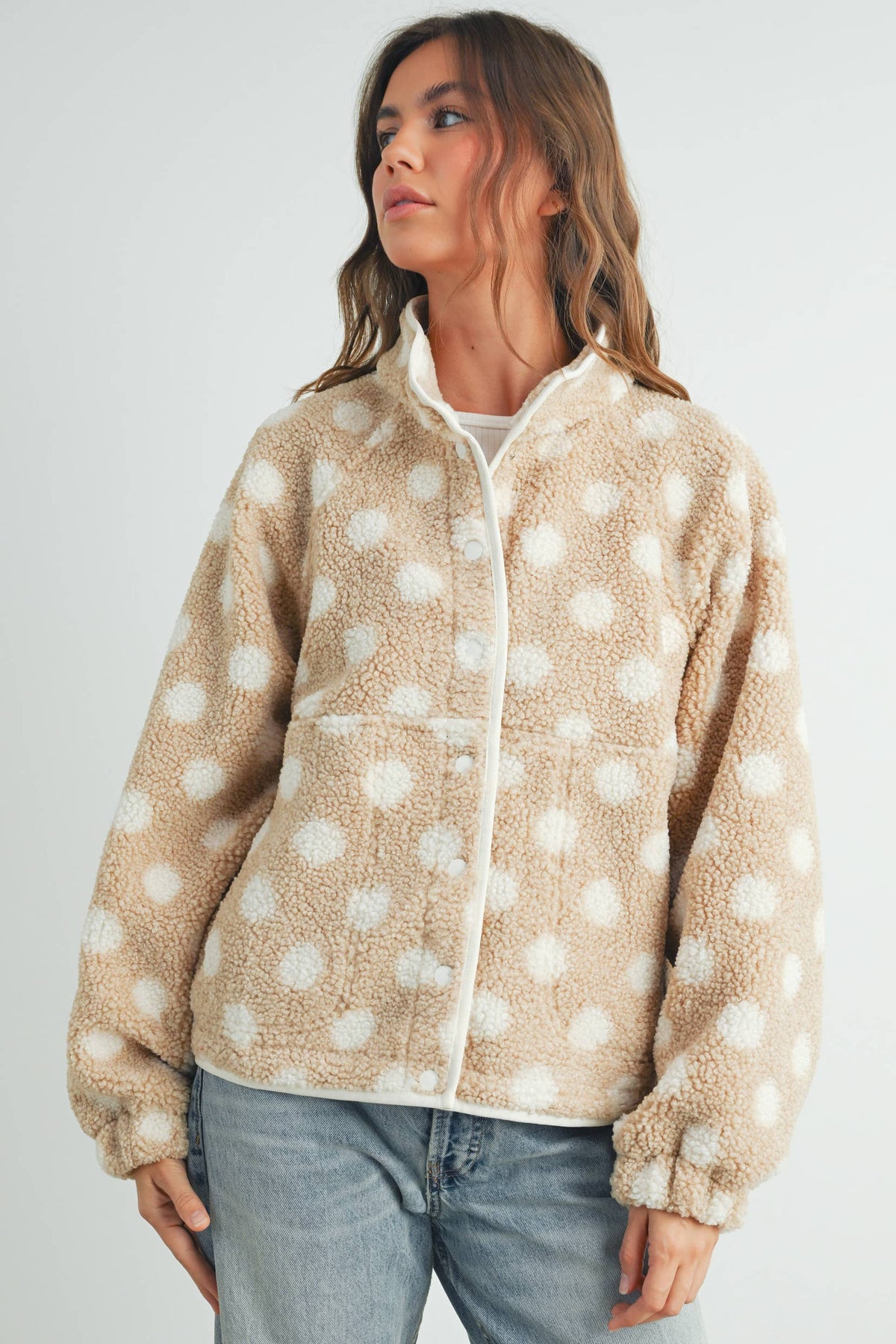 Fall Polka Dot Button Down Jacket