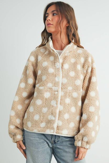 Fall Polka Dot Button Down Jacket