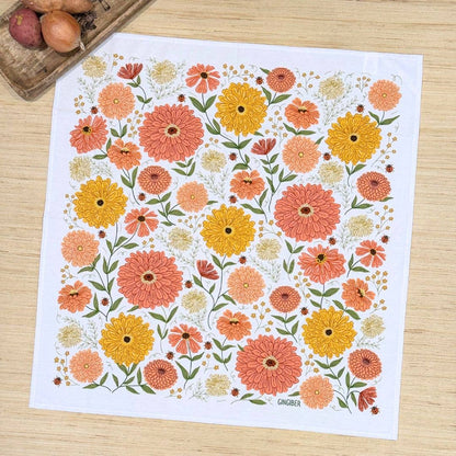 Zinnia Tea Towel - Spring Floral