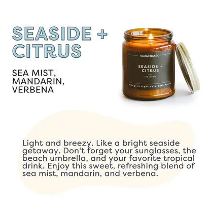 Seaside + Citrus - Amber Jar Soy Candle