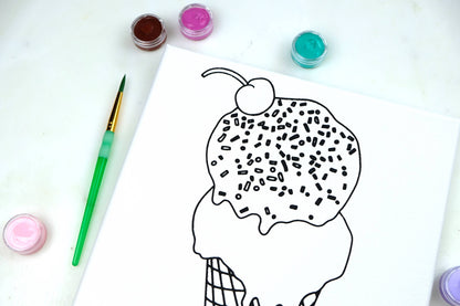 Canvas Painting Kit - Ice Cream Cone