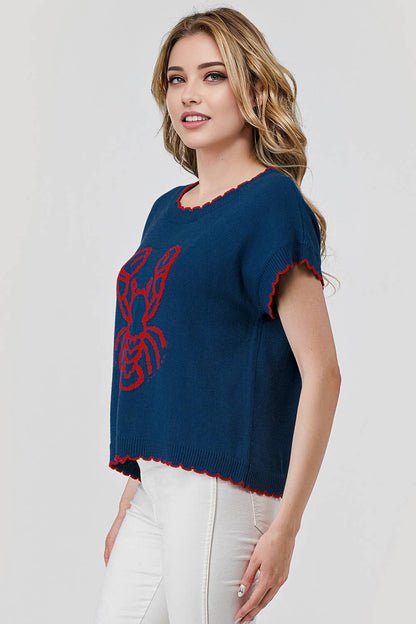 Lobster Sweater Scallop Edge 