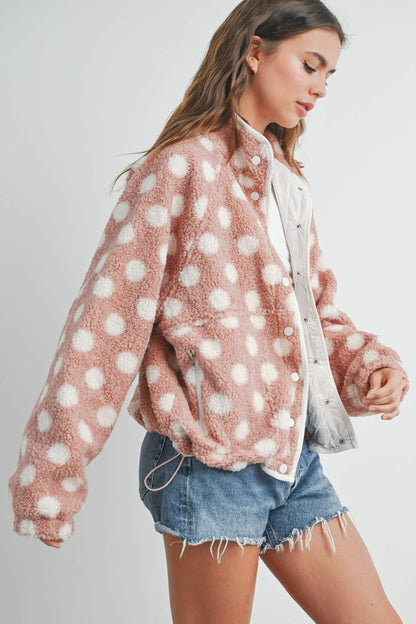 Fall Polka Dot Button Down Jacket