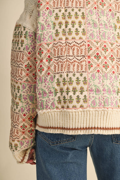 Mixed Media Floral Patchwork Jacket