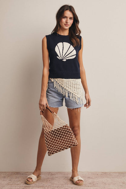 Shell Knit Sweater Vest