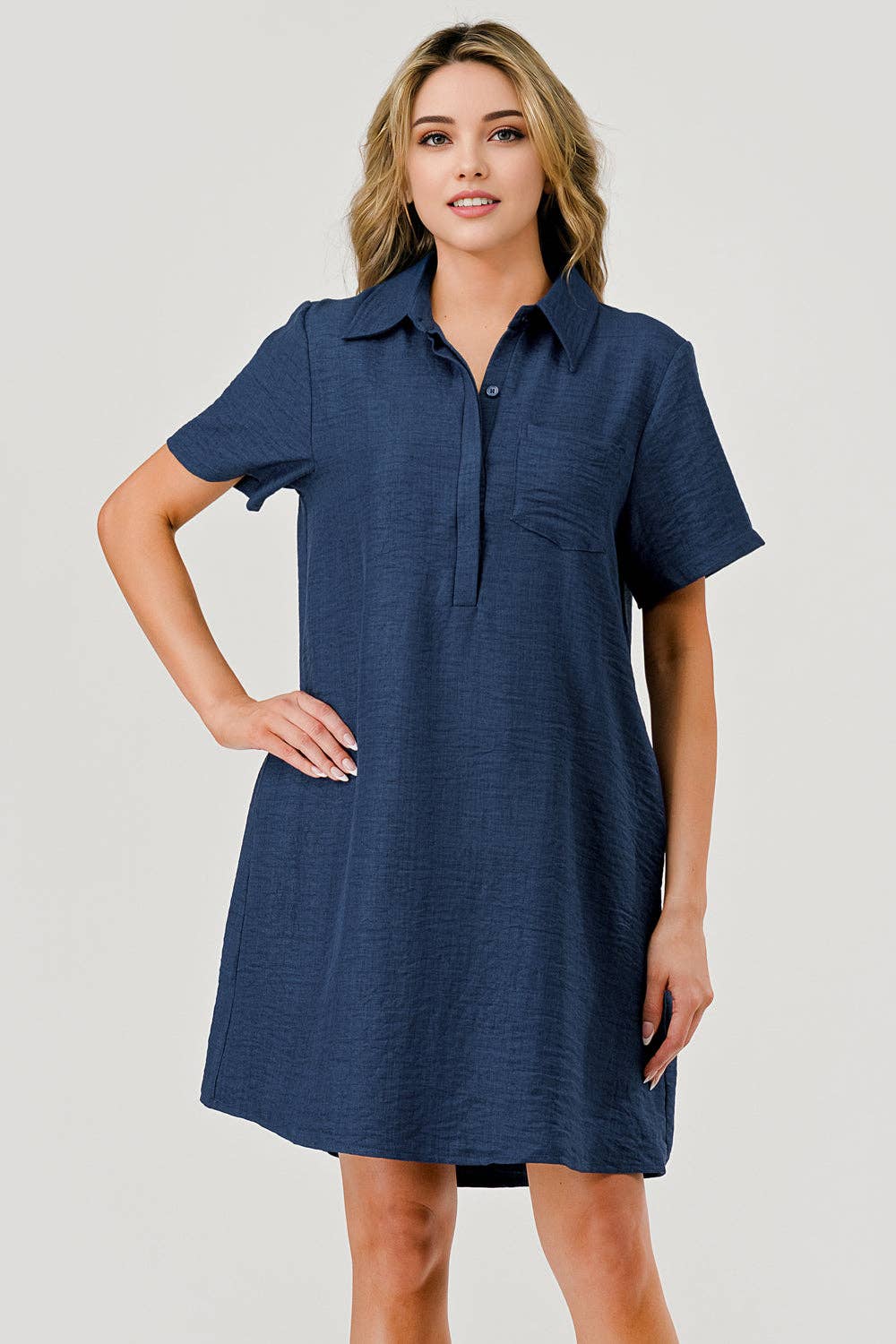 Ellie Collared Short Sleeve Shift Dress
